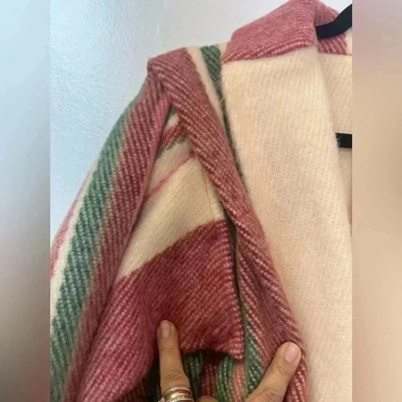 Lillunn Design Of Norway Berger Plaid Pure Wool Convertible Coat Sz L - Picture 10 of 16